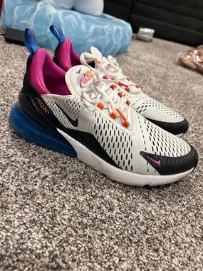 Nike Air Max 270 White Black Blue Pink Orange Accents